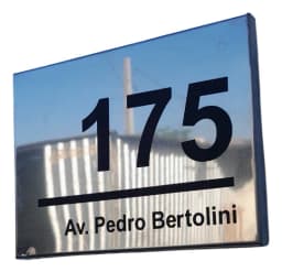 Placa Residencial Inox Preto 15x10cm