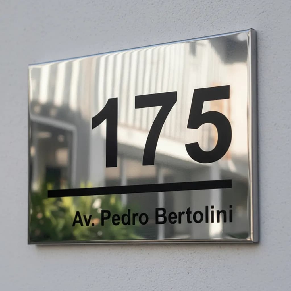Placa Residencial HD Inox Elegante 15x10cm - Foto 2