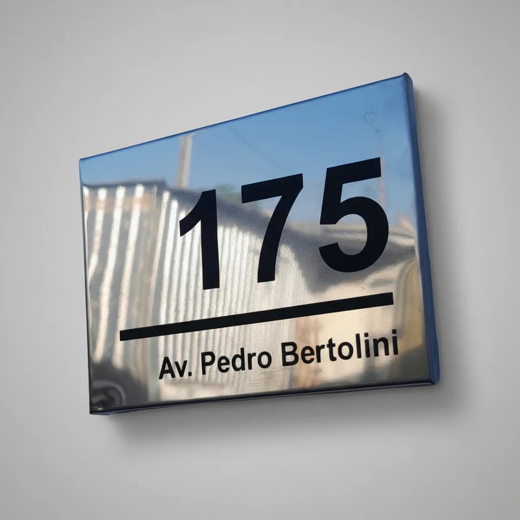 Placa Residencial HD Inox Elegante 15x10cm - Foto 3